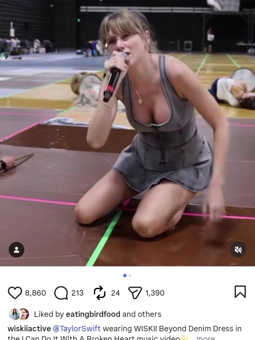 Taylor Swift Denim Dress/Shorts with Front Zip